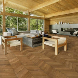 Kahrs ID Roble CHEVRON SUAVE MARRÓN, Tarima de madera