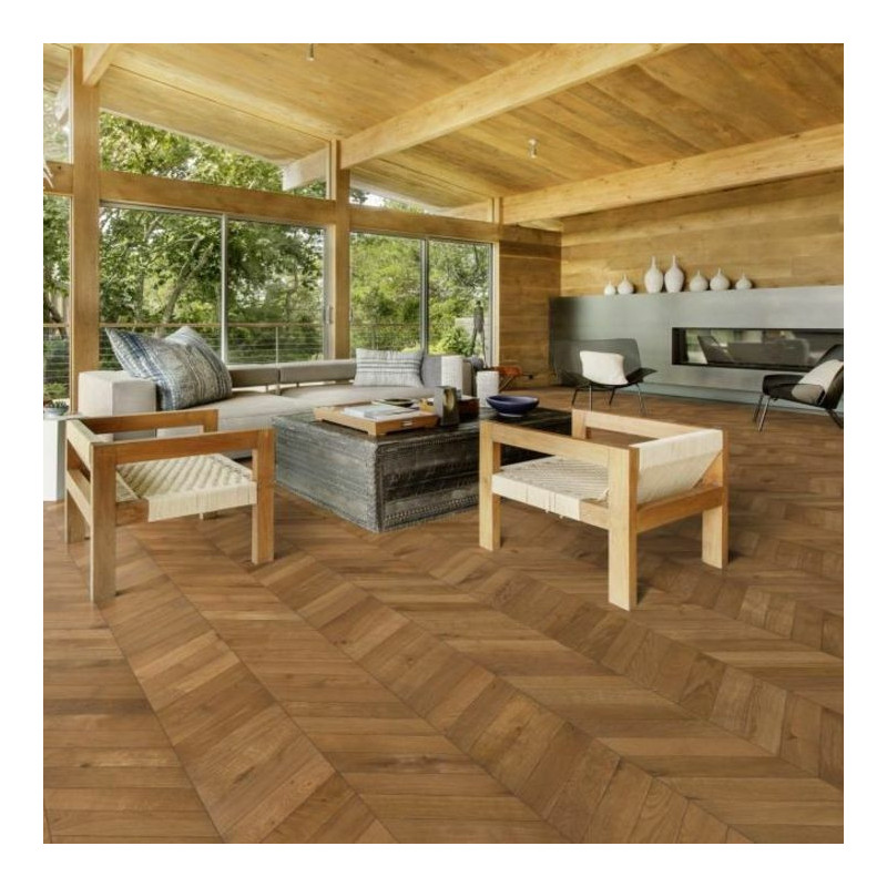 Kahrs ID Roble CHEVRON SUAVE MARRÓN, Tarima de madera