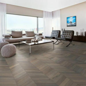 Kahrs ID Roble CHEVRON OSCURO MARRÓN, Tarima de madera