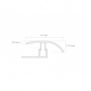 Junta transición de aluminio de color a juego, ideal para acabados elegantes y duraderos en tus suelos. Medidas 41mm x 2,9mm x 2