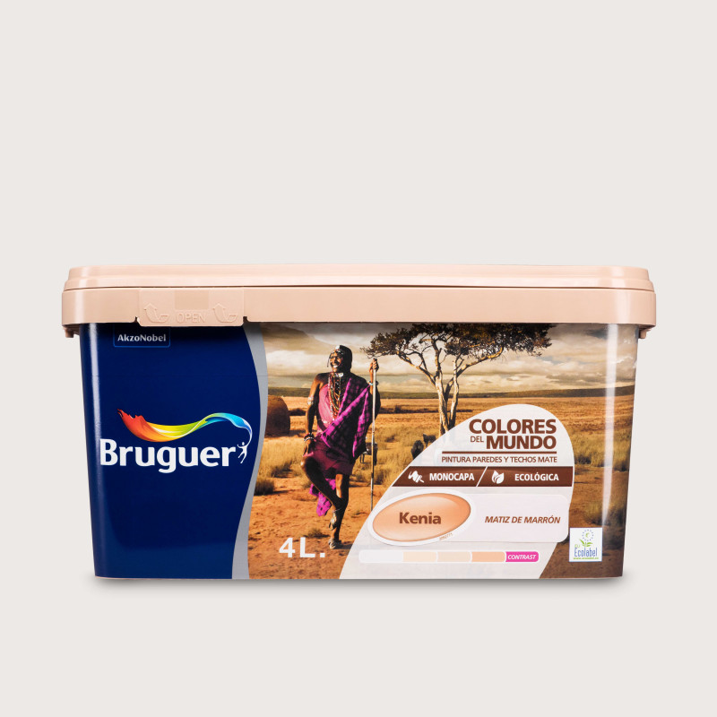 Kenia Matiz de Marrón - Colores del Mundo, Pinturas plástica monocapa ecológica