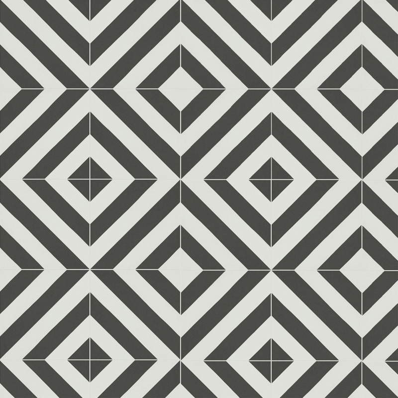 Azulejo de patrón blanco y negro, Suelo laminado Faus Retro S185210, ideal para dar un toque moderno y elegante a tu espacio.