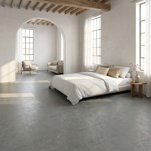 Suelo laminado Faus Industry Tiles Concrete Cendre, ideal para un estilo moderno y duradero en cualquier espacio.