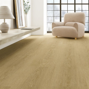 Roble Dorado, suelo laminado Faus Prestige S186972, ideal para dar elegancia y calidez a tus espacios.